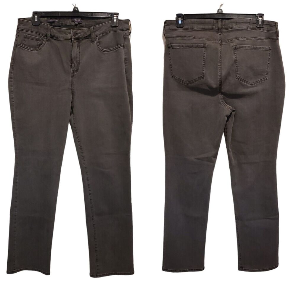 NYDJ Jeans Women's Size 16 Jegging Dark Wash Gray Stretch Pants Lift Tuck